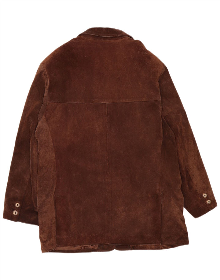 Vintage Dame Oversized Windbreaker Jacket UK 14 Medium Brown Læder