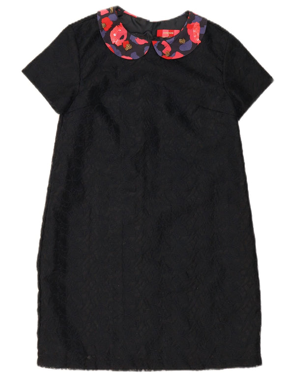 Catimini Girls Basic Dress 11-12 Years Black Floral Polyester