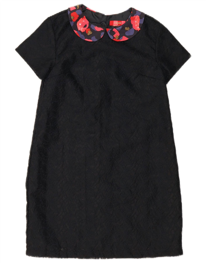 Catimini Girls Basic Dress 11-12 Years Black Floral Polyester