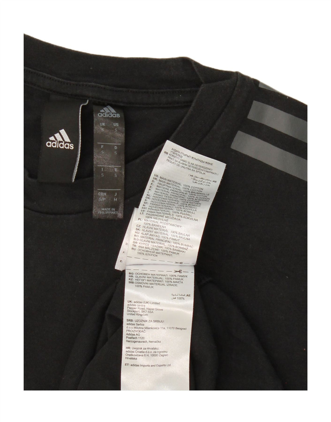 ADIDAS Mens T-Shirt Top Small Black Cotton Vintage Adidas and Second-Hand Adidas from Messina Hembry 