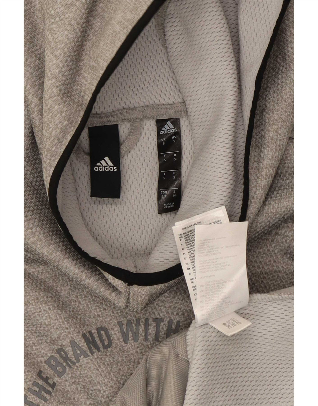 Adidas Grafisk hættetrøje til mænd, lille grå polyester