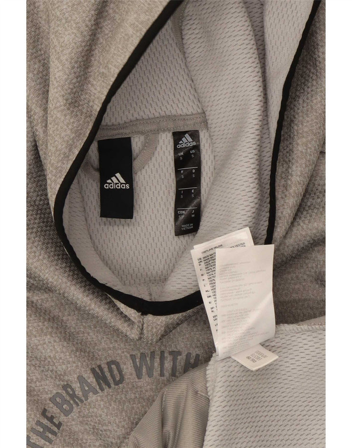 Adidas Grafisk hættetrøje til mænd, lille grå polyester