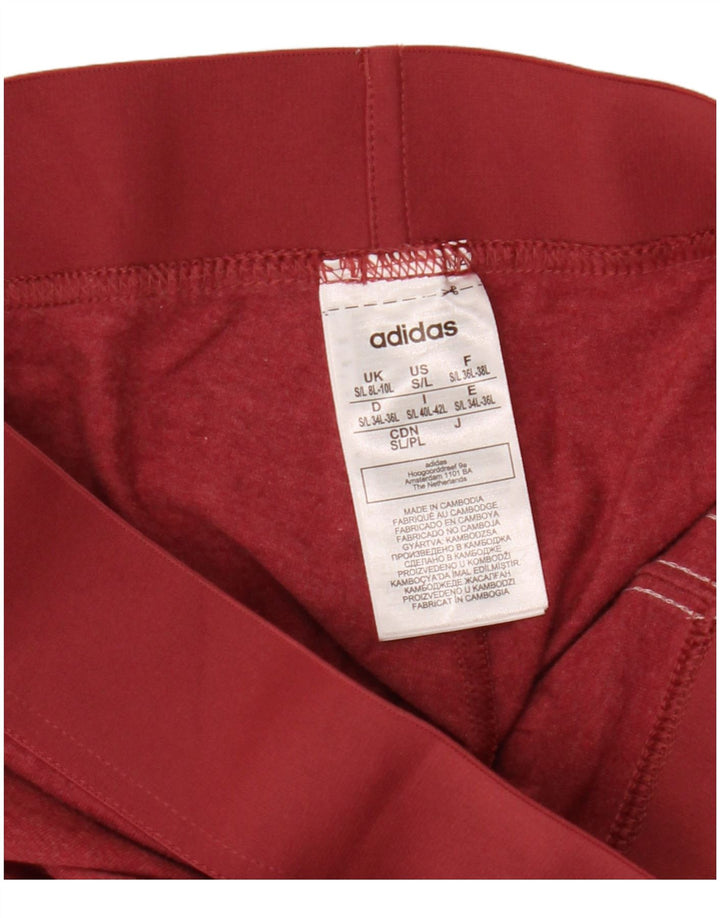 ADIDAS Dame Leggings UK 8/10 Small Bourgogne bomuld