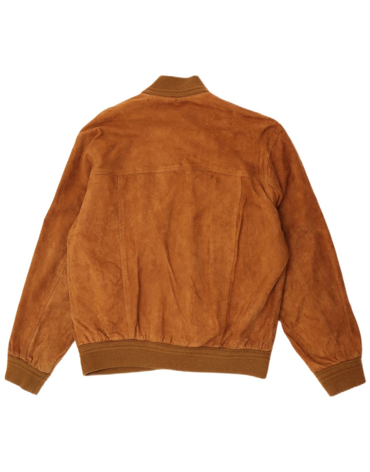 Vintage herre ruskind bomberjakke IT 54 2XL Beige