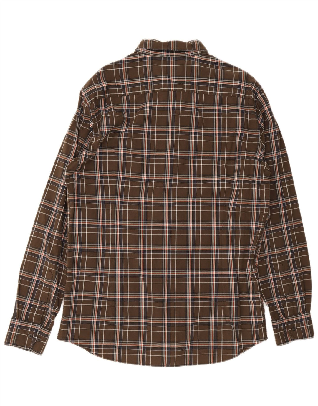 Massimo Dutti herreskjorte XL brun ternet bomuld