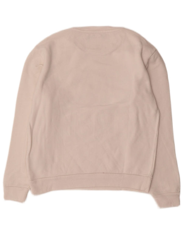 Trussardi Jeans Womens Graphic Oversized Sweatshirt Jumper UK 6 XS White