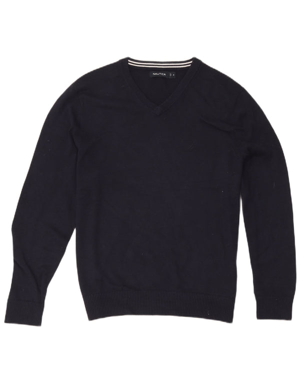 Nautica Herre V-hals sweater Medium Marineblå Bomuld