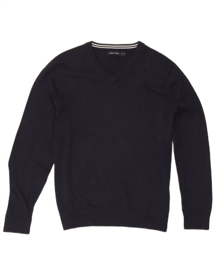 Nautica Herre V-hals sweater Medium Marineblå Bomuld