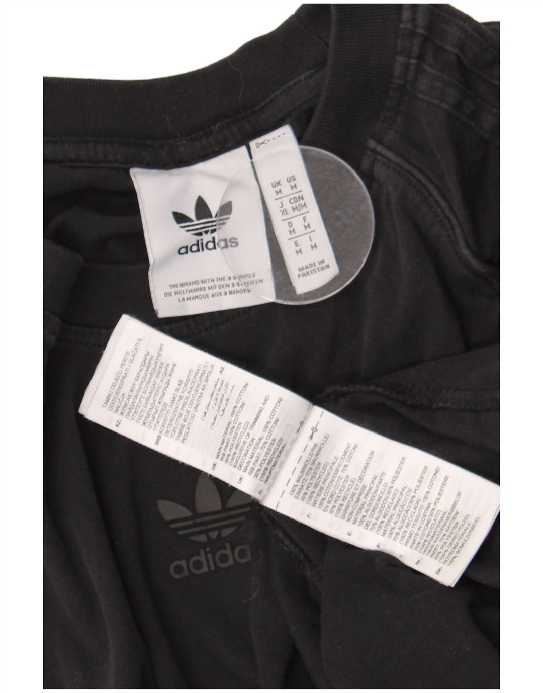 Adidas Herre T-Shirt Top Medium Sort Bomuld