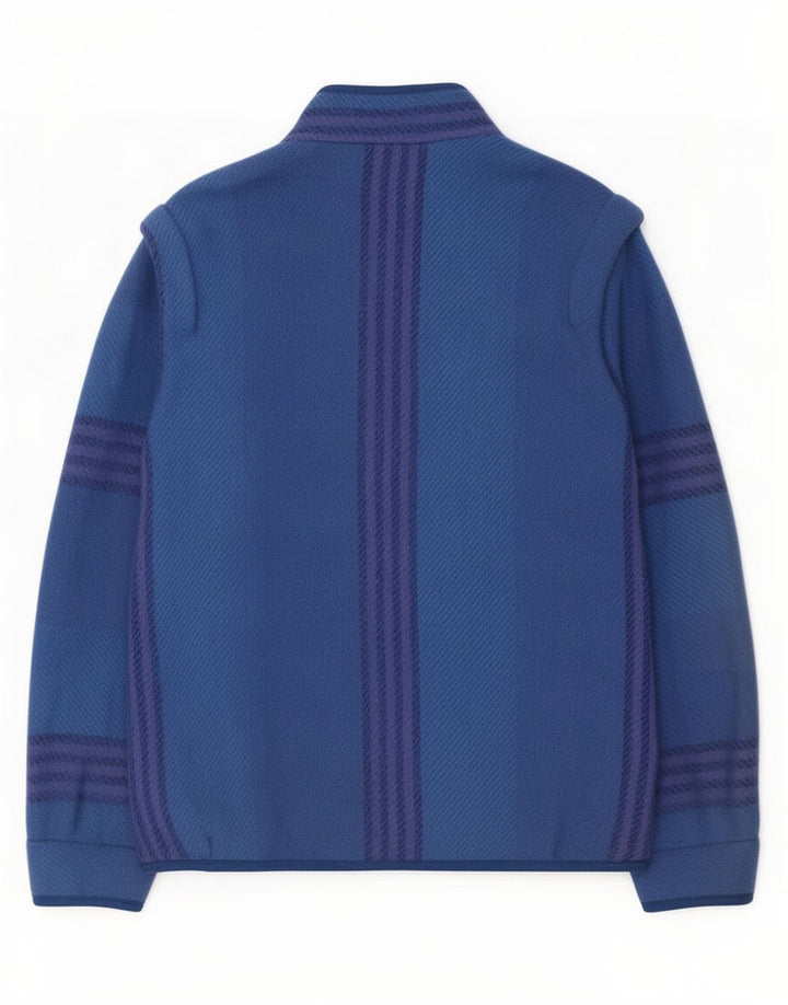 Bjorke Dame Riss Bomber Jacket UK 14 Stor blå stribet uld