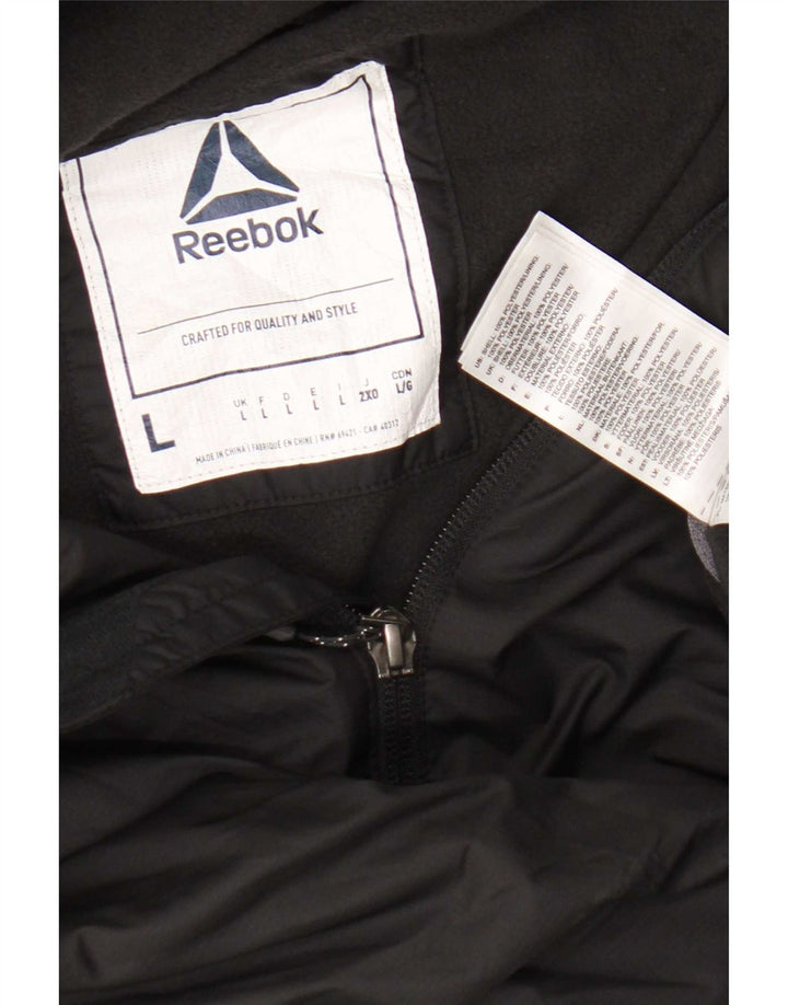 Reebok Træningsdragt med hætte til mænd, topjakke, stor sort polyester