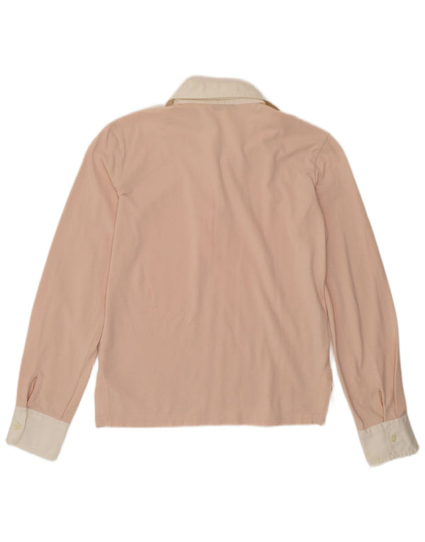 Fred Perry Langærmet Rugby Polo Shirt UK 14 Stor Pink Colourblock