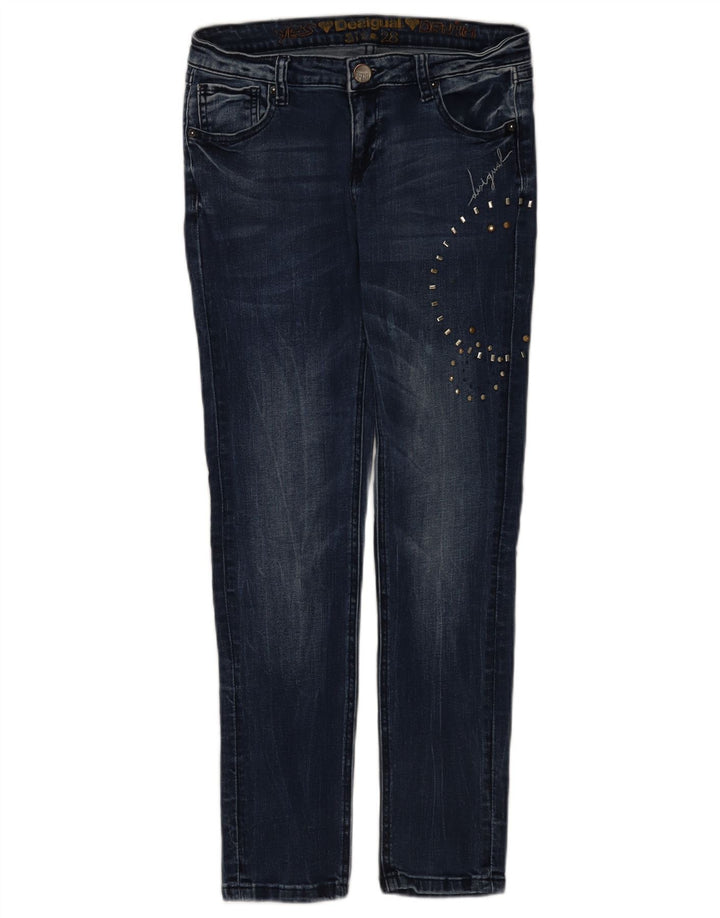 Desigual Dame Skinny Jeans W28 L28 Blå