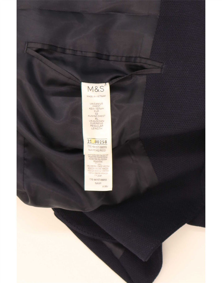 Marks & Spencer Herre 2-knaps blazerjakke UK 42 Stor marineblå polyamid
