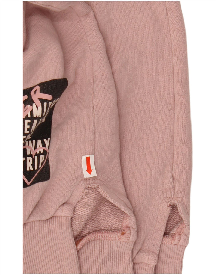 BENETTON Dame grafisk sweatshirt trøje UK 16 Large Pink