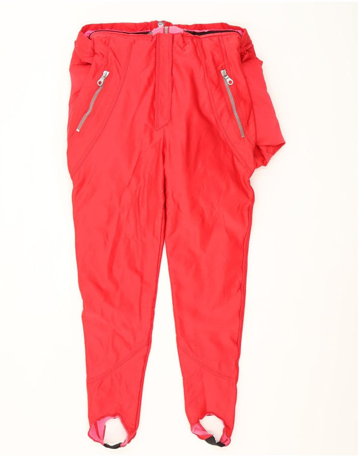 Vintage Dame Ski Jumpsuit UK 12 Medium Red
