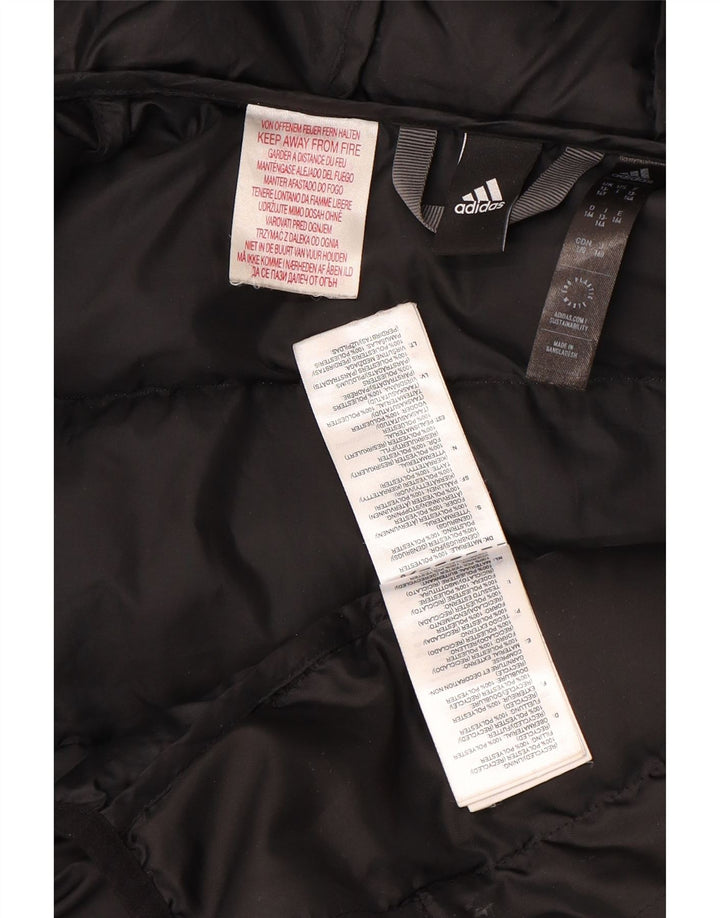 Adidas drenge hættejakke polstret 13-14 år Sort Colourblock Polyester