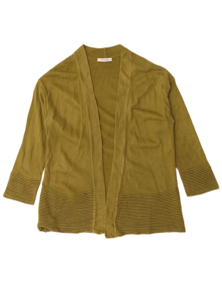 Marks & Spencer Dame 3/4 ærmet åben cardigan sweater UK 14 Medium Khaki