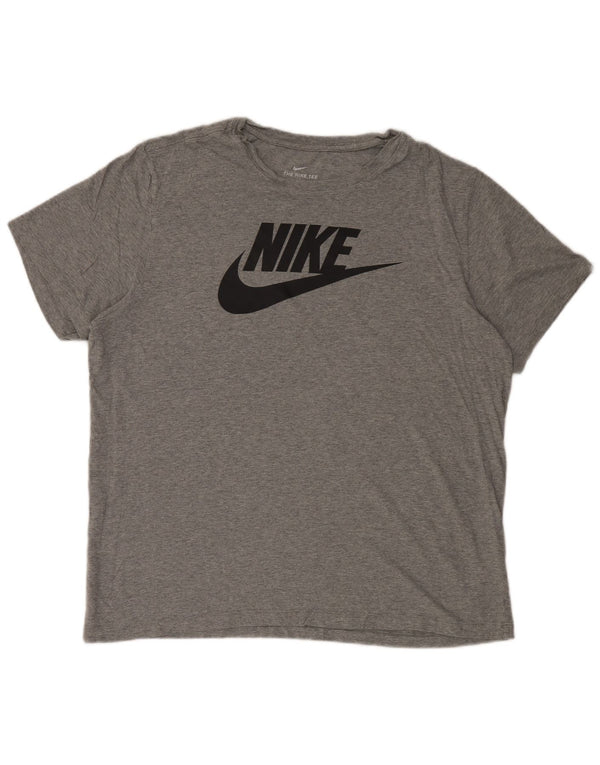 Nike grafisk t-shirt top til mænd XL Grå flækket bomuld