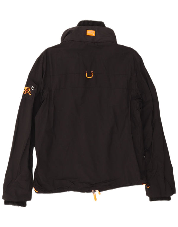SUPERDRY Dame Windbreaker Jacket UK 16 Stor Sort Nylon