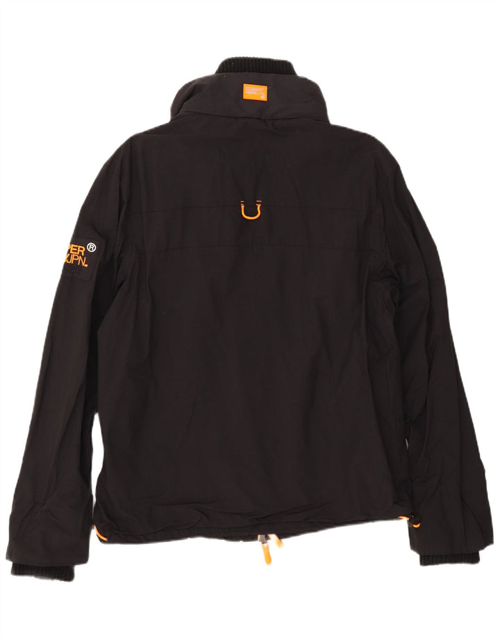 SUPERDRY Dame Windbreaker Jacket UK 16 Stor Sort Nylon