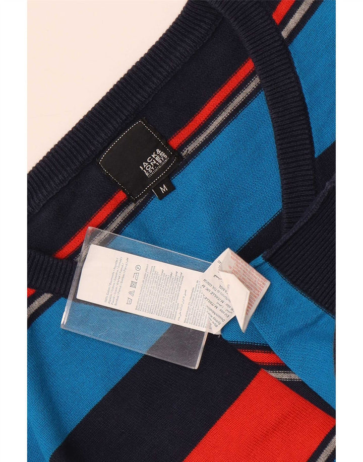 Jack & Jones Herre V-hals sweater Medium Multifarvet Stribet Bomuld