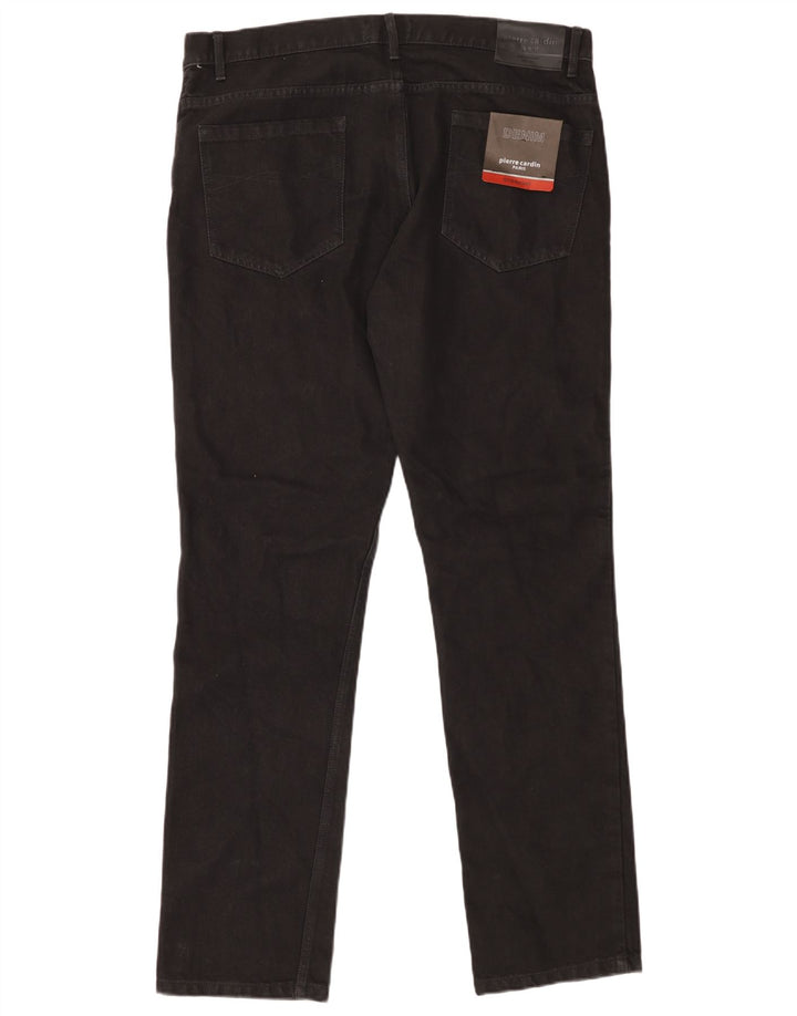 PIERRE CARDIN Herre Paris Straight Jeans W38 L34 Sort Bomuld