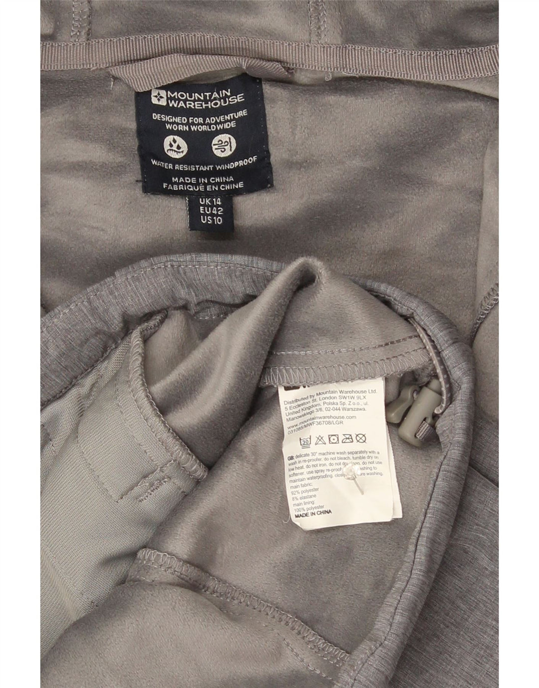 Mountain Warehouse Dame Hættevindjakke UK 14 Large Grå