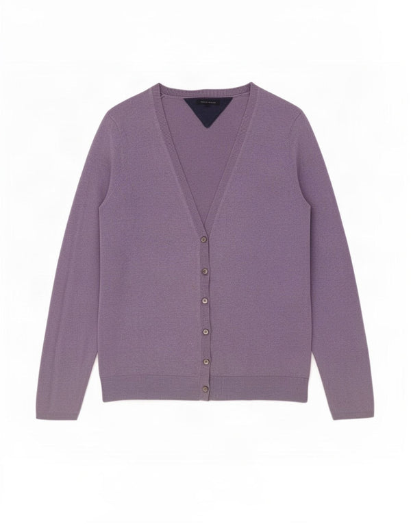 Tommy Hilfiger Dame Cardigan Sweater UK 10 Lille Lilla Bomuld