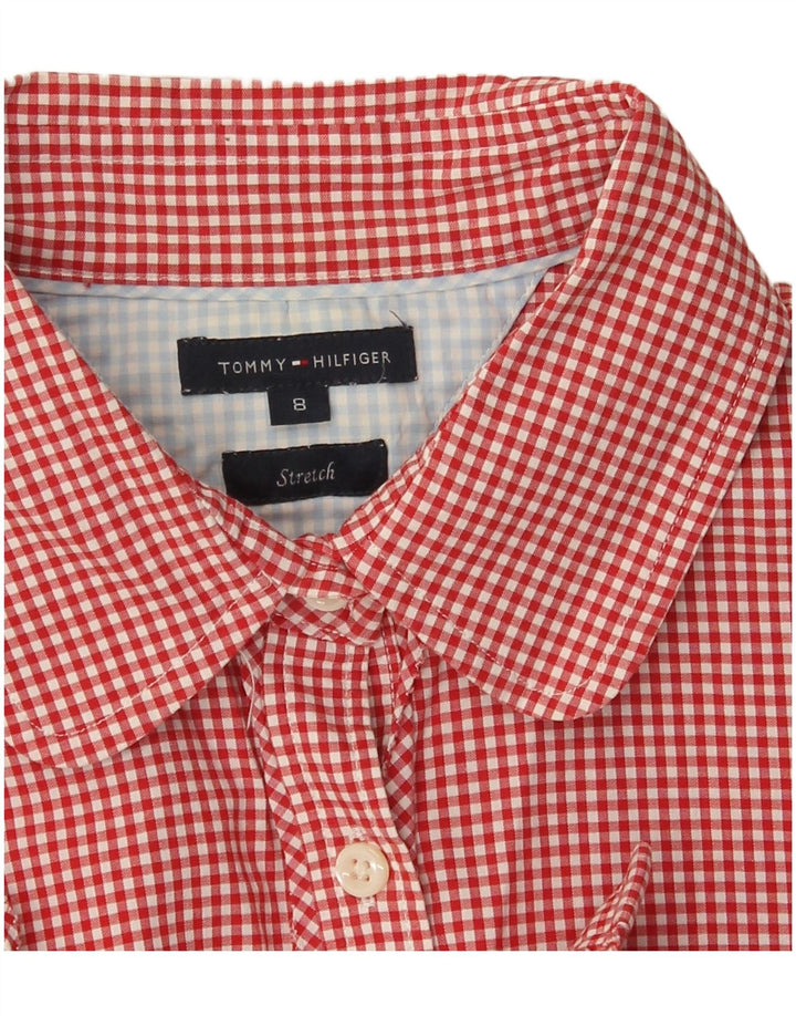 Tommy Hilfiger Kortærmet Dameskjorte US 8 Medium Rød Gingham
