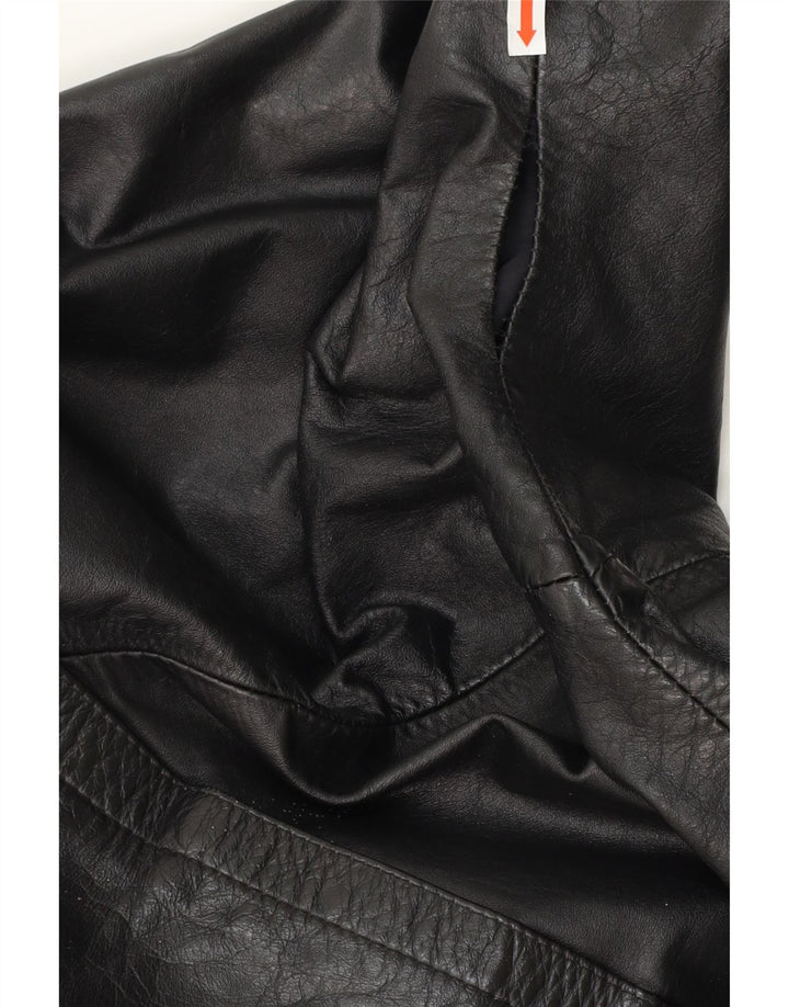 VINTAGE Womens Oversized Bomber Jacket UK 10 Small Black Vintage Vintage and Second-Hand Vintage from Messina Hembry 