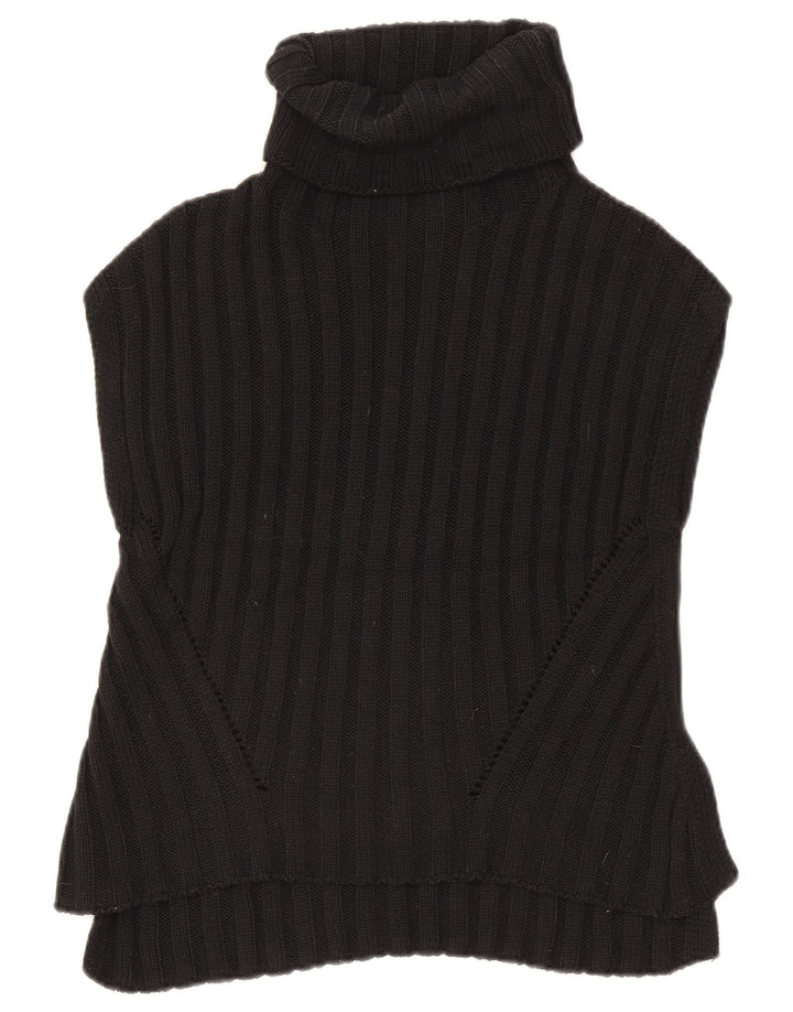 Zara Dame Vest Tank Top UK 10 Small Black Polyester
