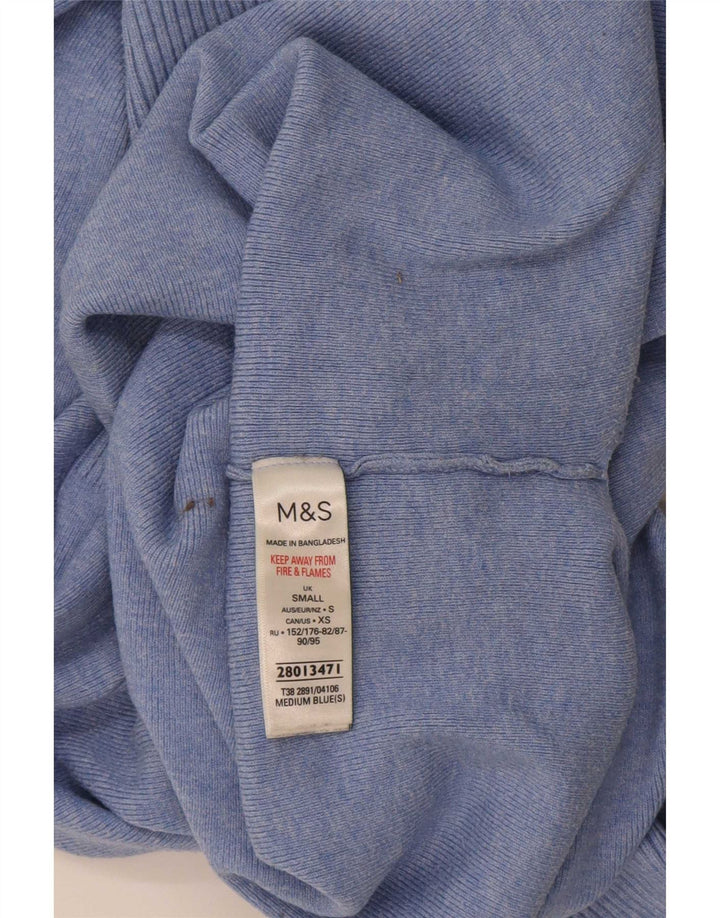 Marks & Spencer Dame Turtle Neck Jumper Sweater UK 10 Small Blue