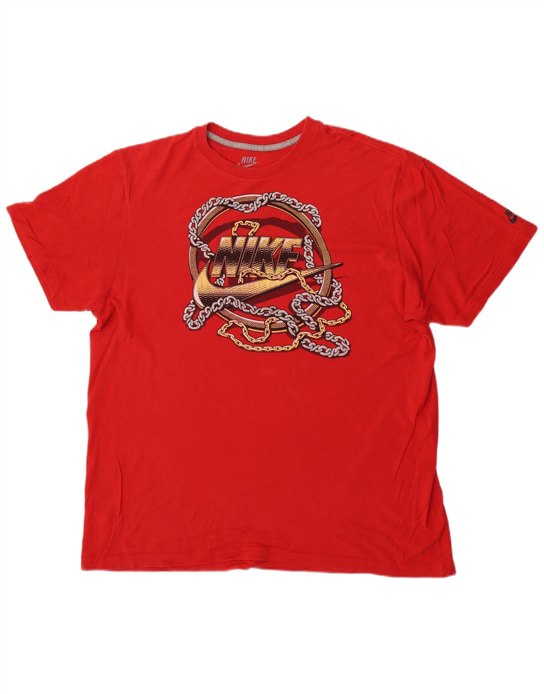 Nike Herre Regular Fit Grafisk T-Shirt Top XL Rød