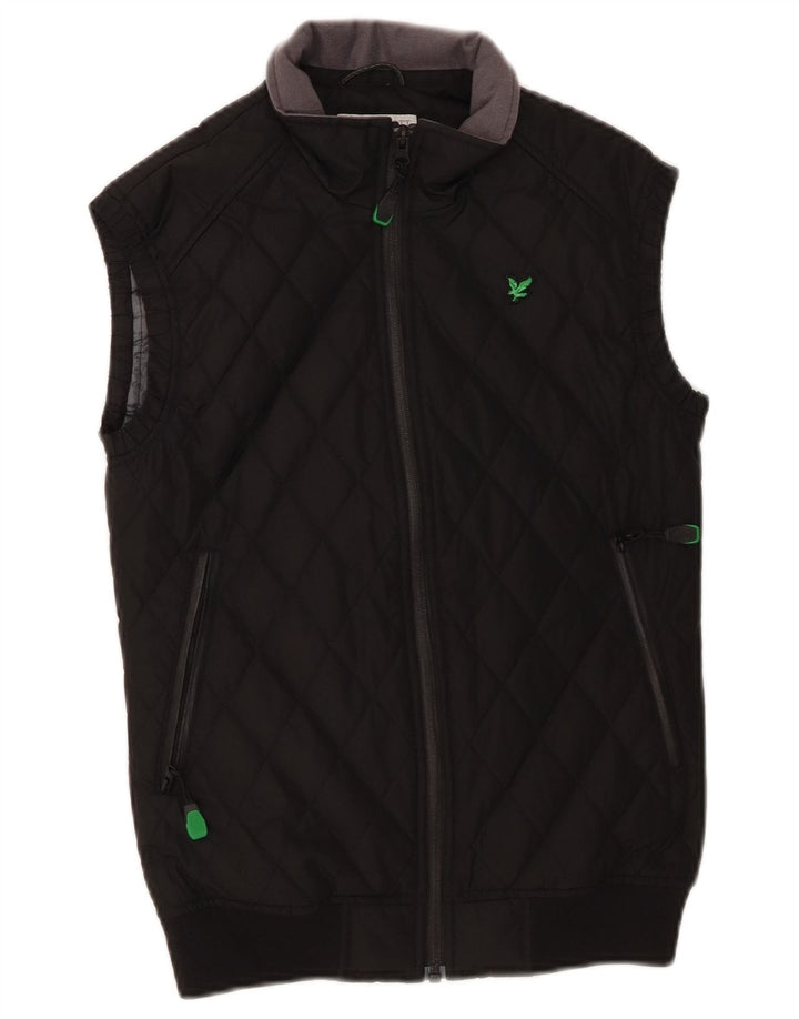 LYLE & SCOTT Womens Quilted Gilet UK 10 Small Black Polyester