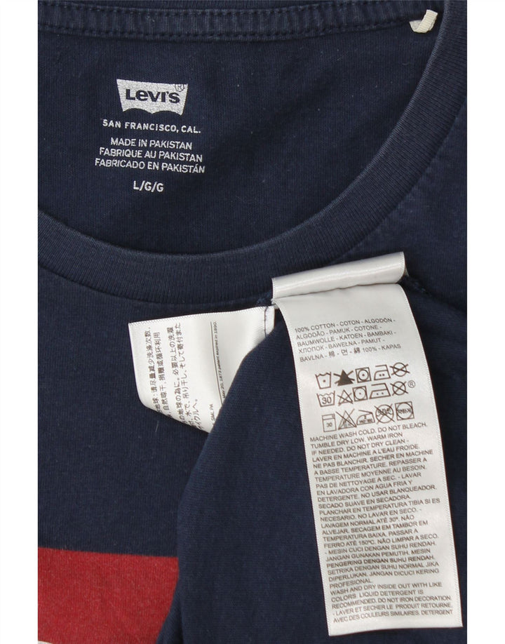 Levi's Herre grafisk T-shirt Top Stor marineblå bomuld
