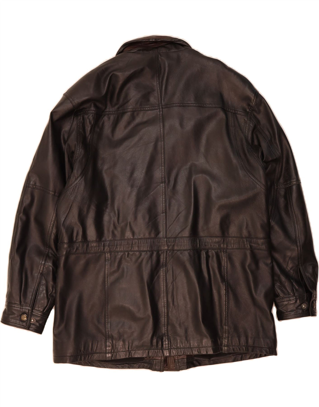 WOODLAND Mens Leather Jacket UK 44 2XL Black Leather Vintage Woodland and Second-Hand Woodland from Messina Hembry 