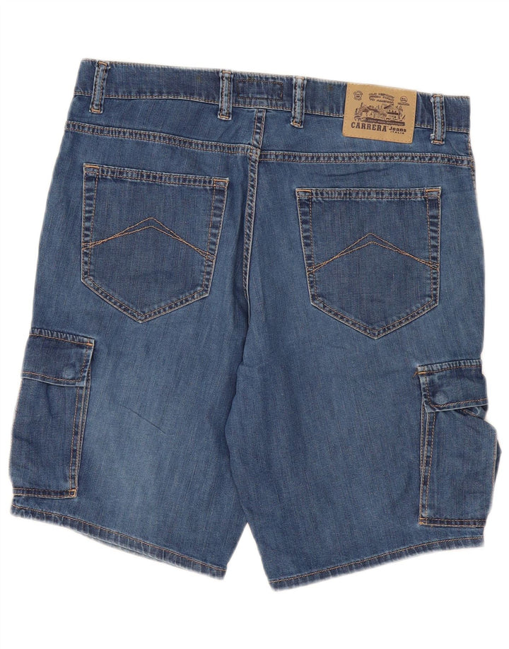 CARRERA Herre Cargo Denim Shorts W34 Stor Blå Bomuld