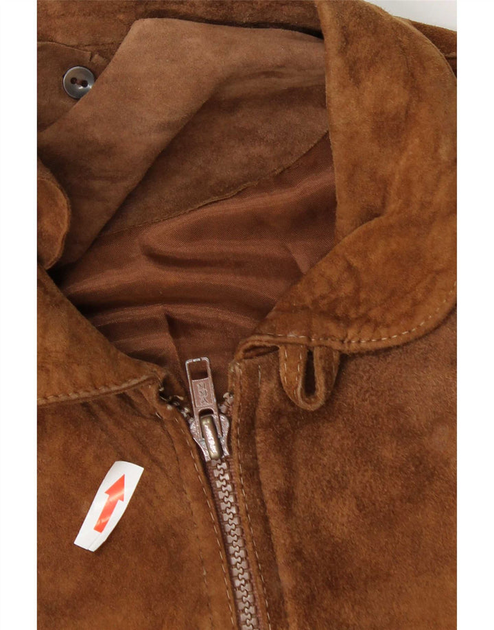 Vintage herre ruskind bomberjakke IT 50 Large Brown