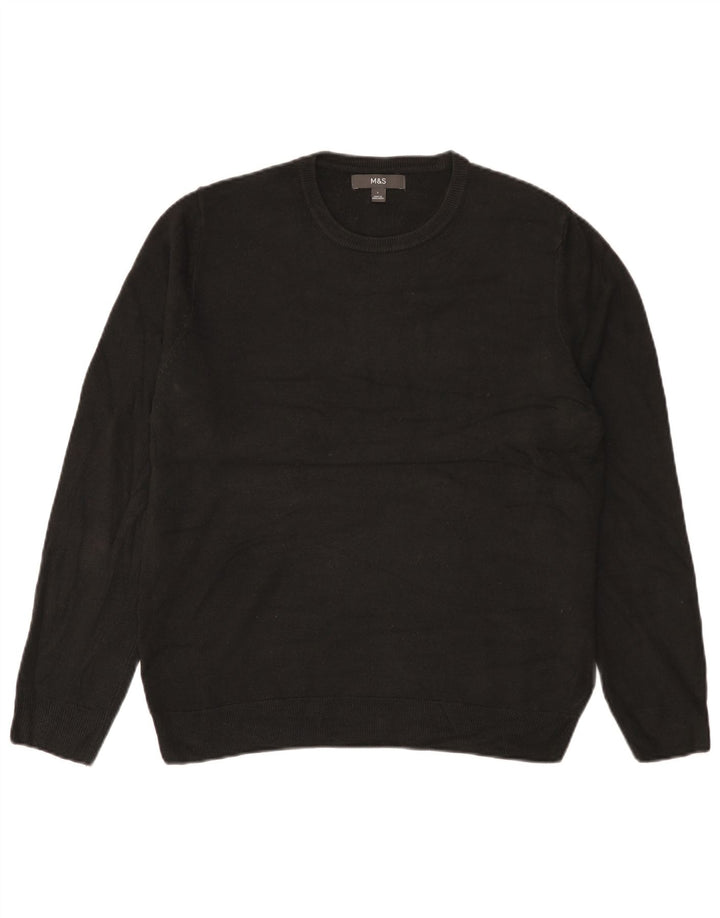 Marks & Spencer Herre sweater med rund hals, stor sort akryl