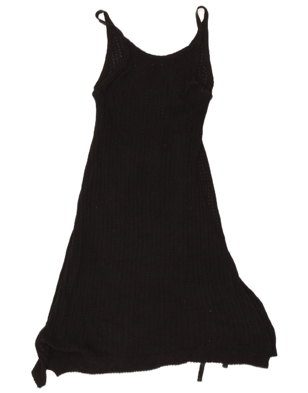 Zara Dame Ærmeløs Strik Asymmetrisk Kjole UK 14 Medium Sort