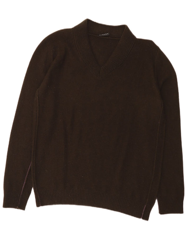 Sisley Dame V-hals sweater UK 14 Stor Brun