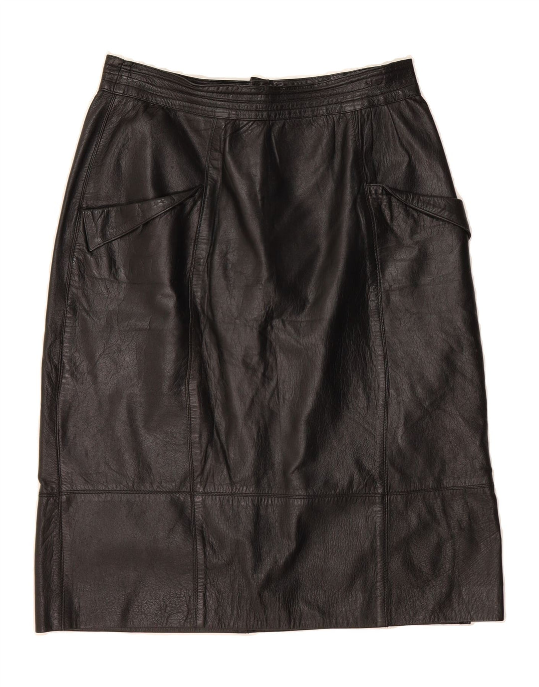 VINTAGE Womens Leather Skirt W28 Medium  Black Leather Vintage Vintage and Second-Hand Vintage from Messina Hembry 