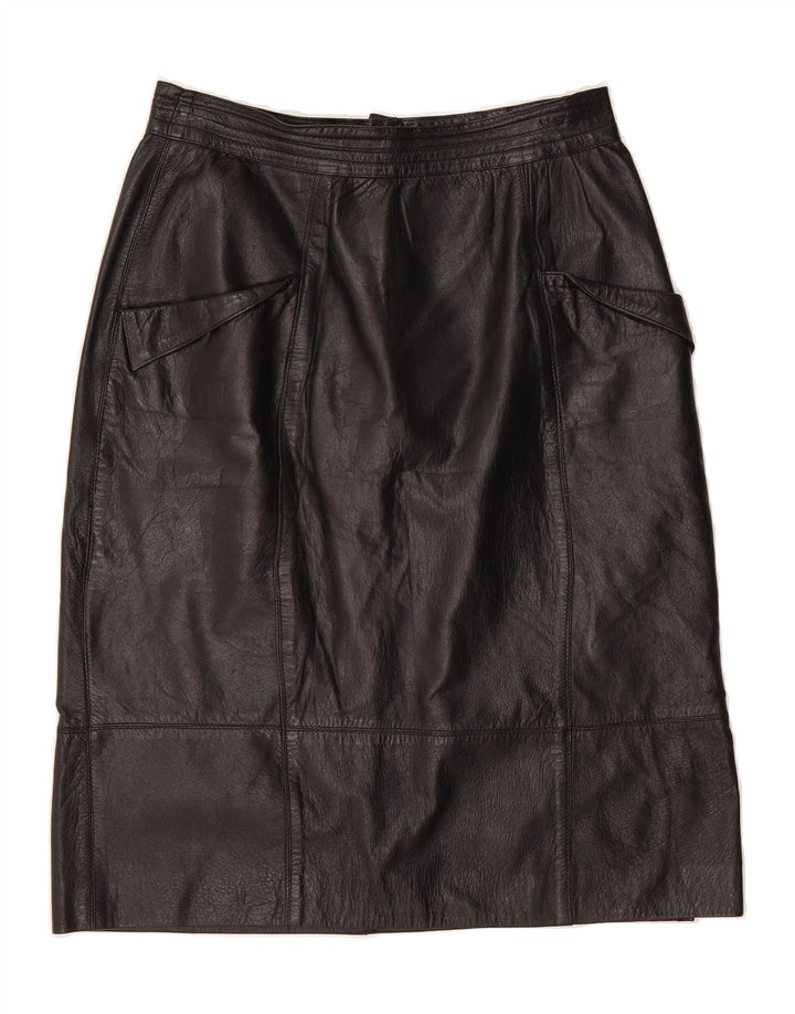 VINTAGE Womens Leather Skirt W28 Medium  Black Leather Vintage Vintage and Second-Hand Vintage from Messina Hembry 