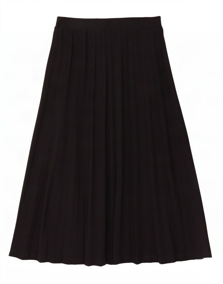Marks & Spencer Midi plisseret nederdel til kvinder UK 12 Medium W30 Sort polyester