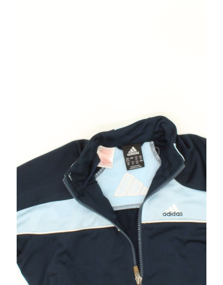 ADIDAS Boys Graphic Tracksuit Top Jacket 5-6 Years XS Navy Blue Vintage Adidas and Second-Hand Adidas from Messina Hembry 