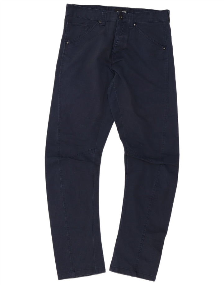 JACK & JONES Herre Banan Straight Casual Bukser W32 L32 Marineblå Bomuld