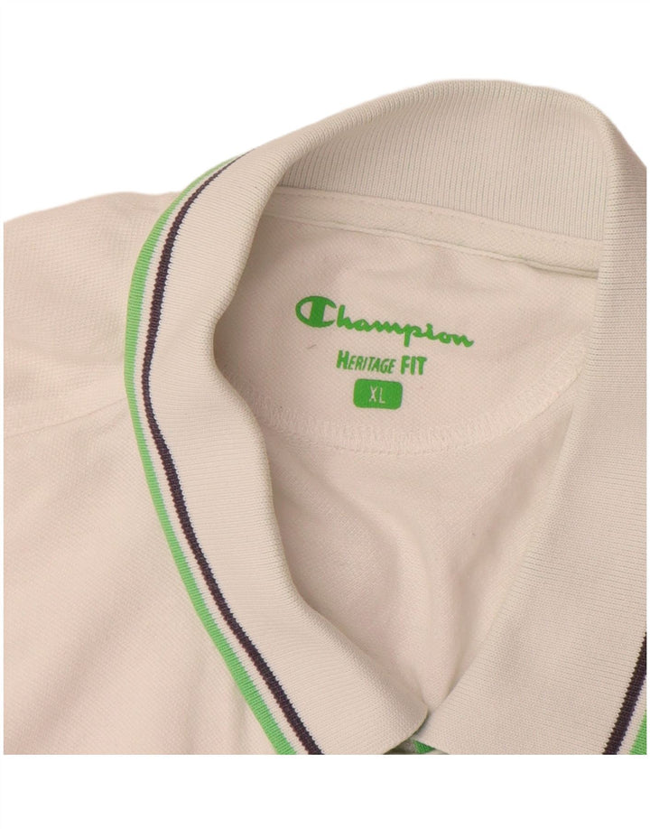 CHAMPION Heritage Fit Polo Shirt XL Hvid