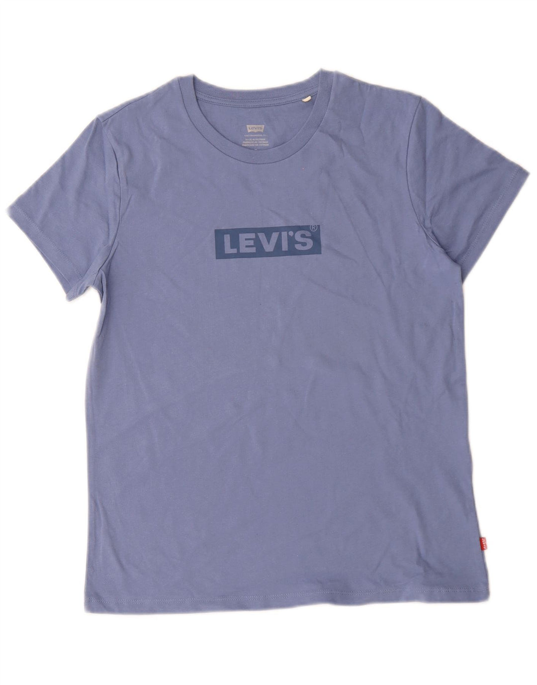 Levi's Grafisk T-shirt top til kvinder UK 14 Mellemblå bomuld