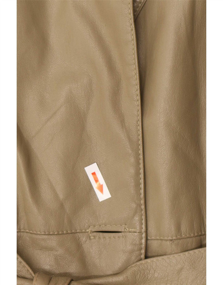 Vintage dame læderjakke UK 16 Large Khaki